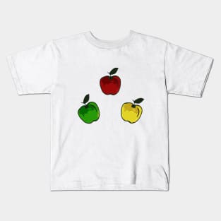 Multicolored apples / Colored Apples / Red Apple + Yellow Apple + Green Apple Kids T-Shirt